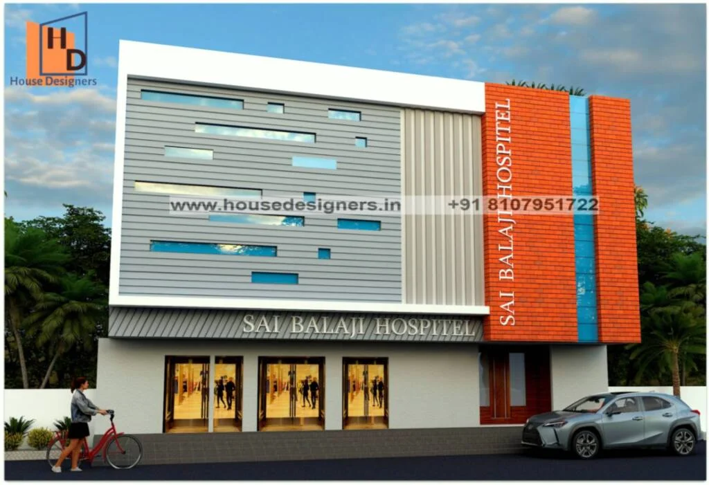 Acp Sheet Hospital Elevation Design