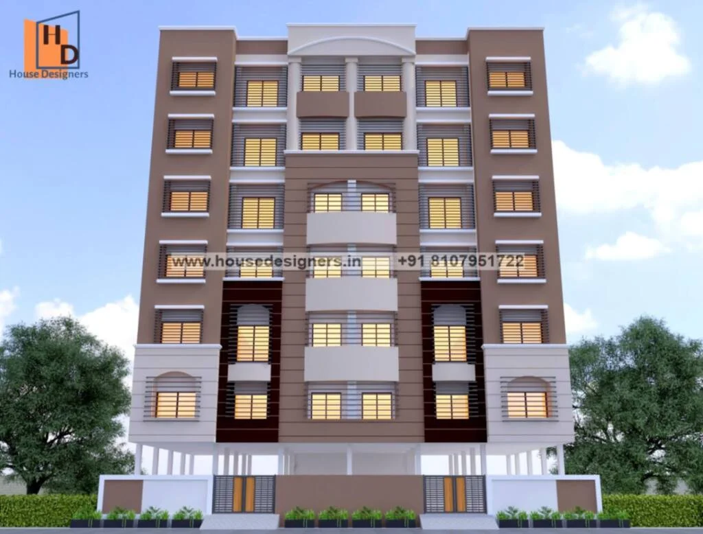 Apartment For Multi Story Building Elevation Design