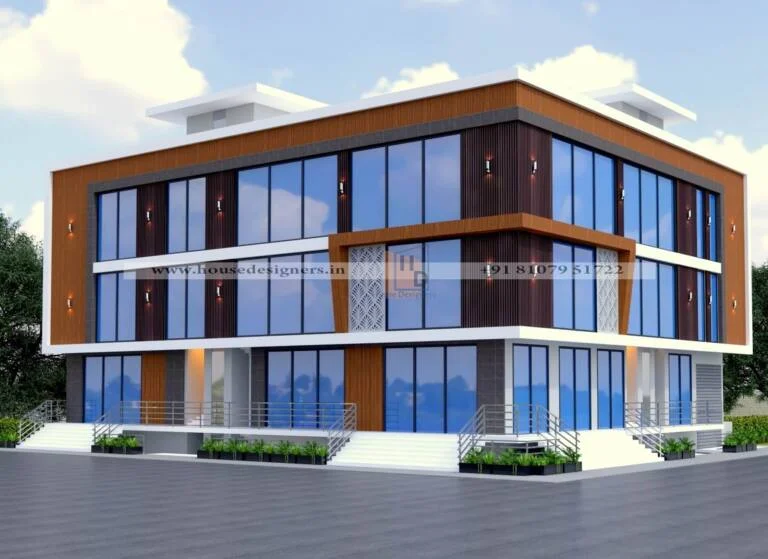 Commercial Building Elevation 3d Design
