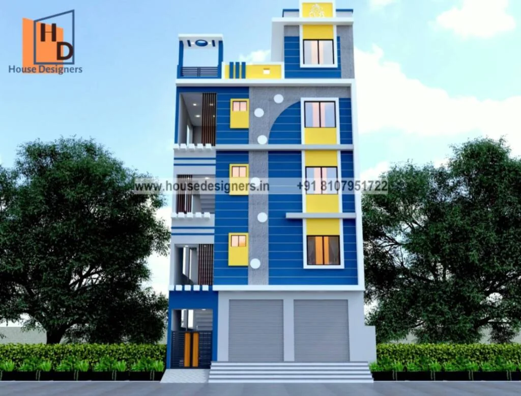 Commercial Cum Residential Elevation Design