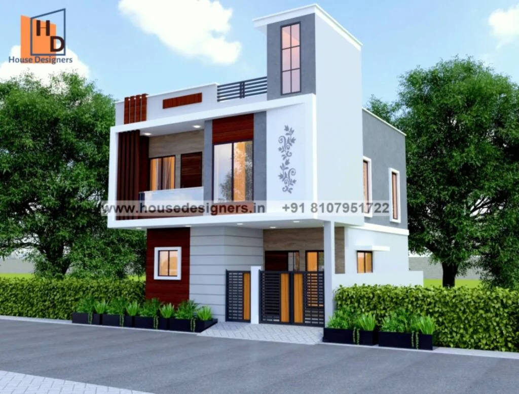 Duplex House Cnc Design For Front Elevation