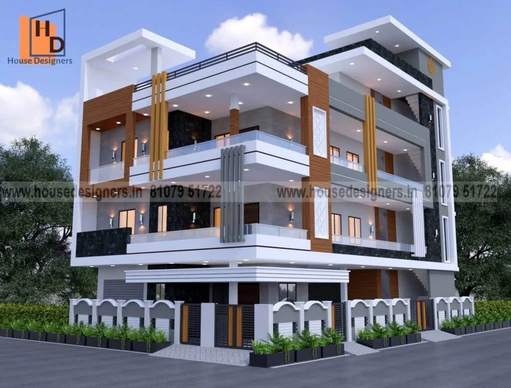 Elevation For Triple Floor