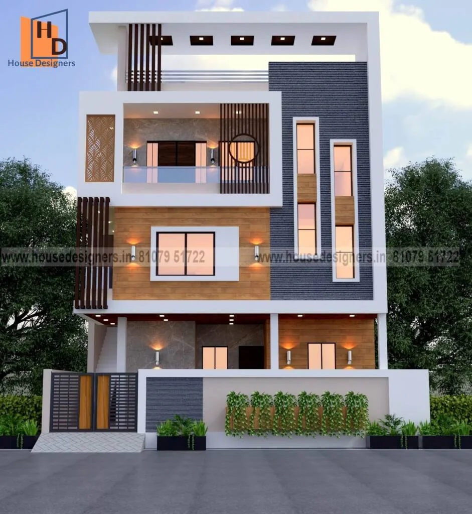 Exterior 3 Floor House Design