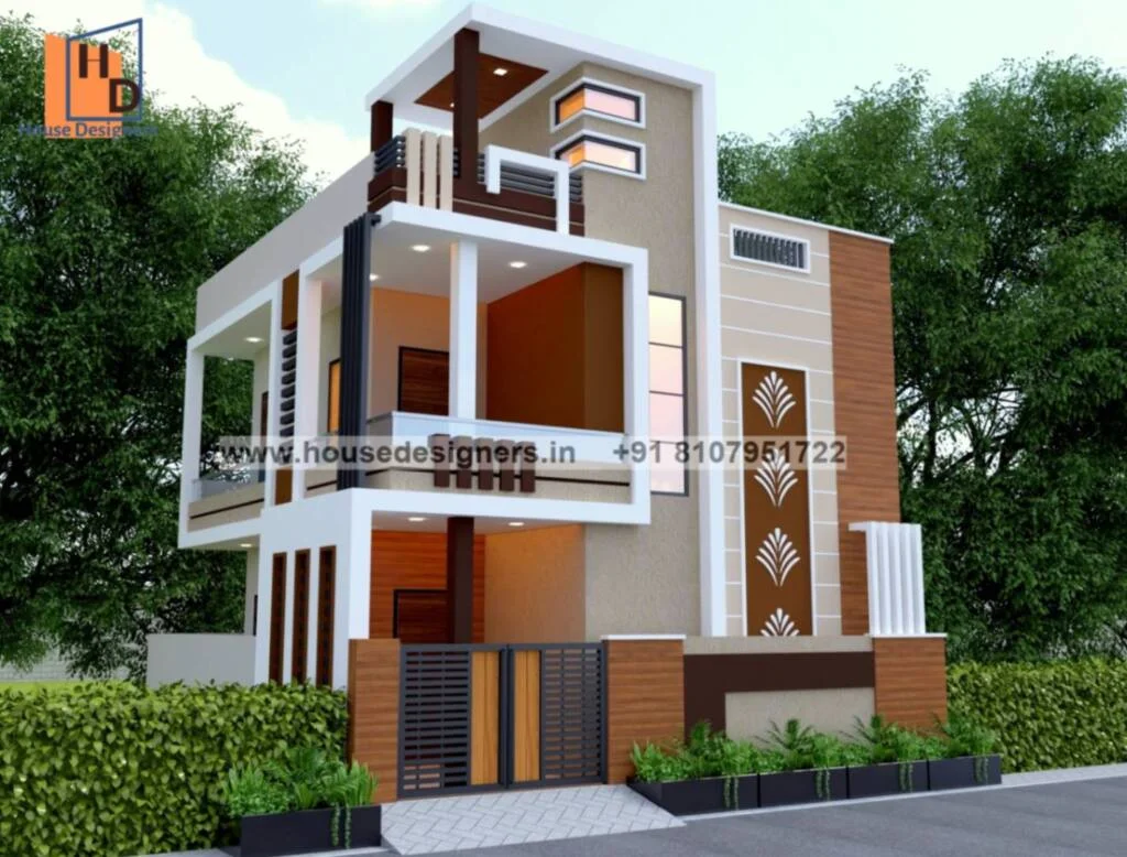 Exterior Jali Design For Double Floor Elevation