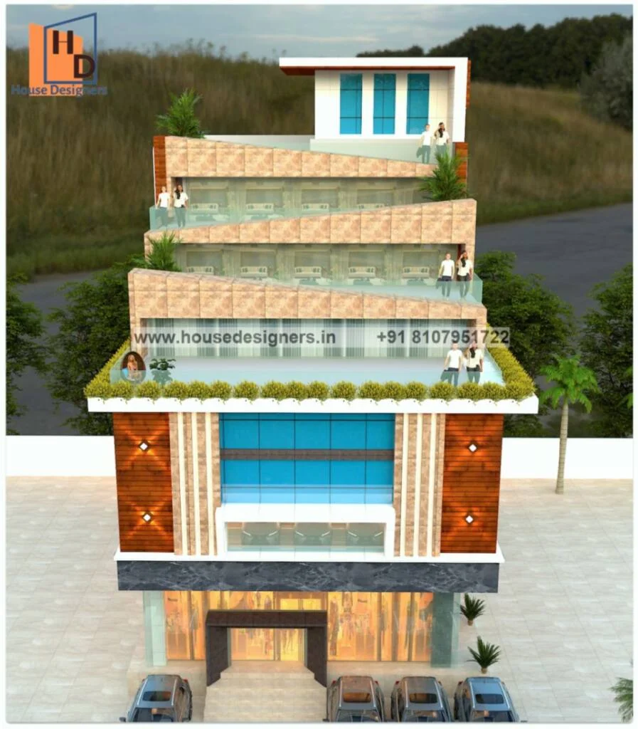 Front Elevation Acp Commercial Building Design