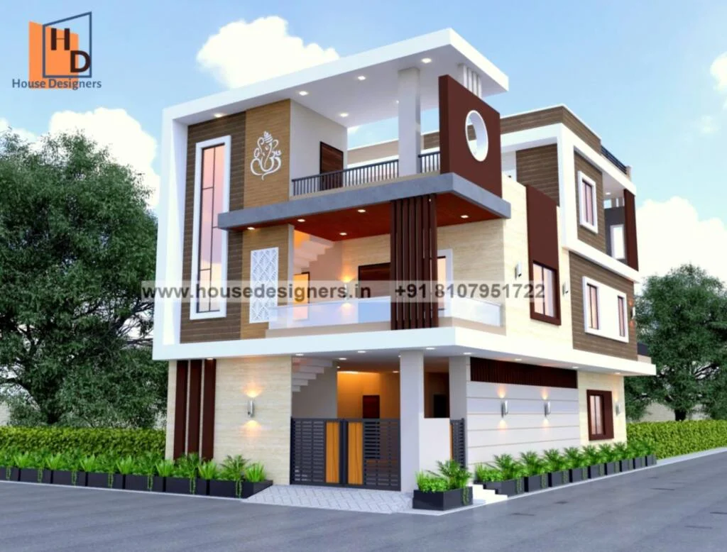 Front Two Floor Elevation Tiles Design For Home