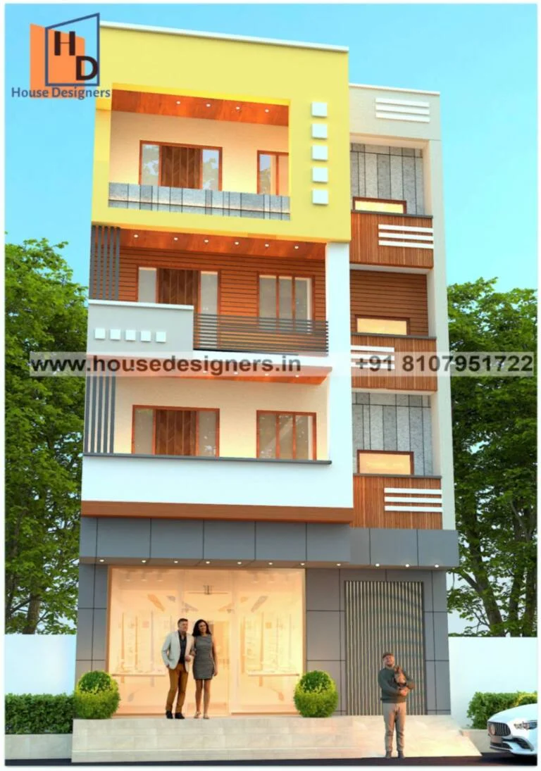 House Front Elevation Designs For 4 Floor