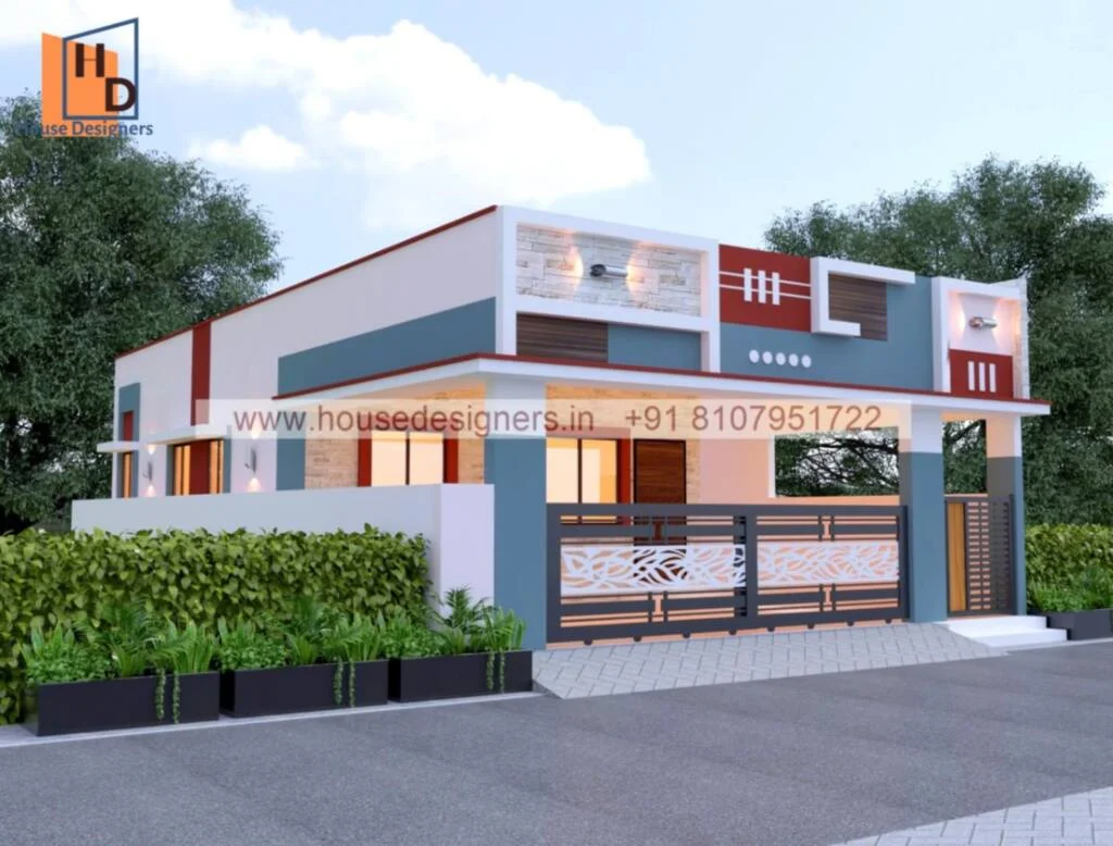 Indian Single Floor Front Elevation