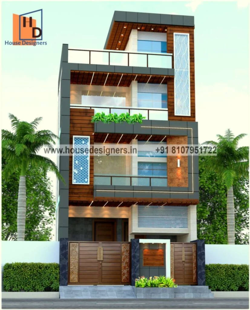 Modern G+2 Elevation Design