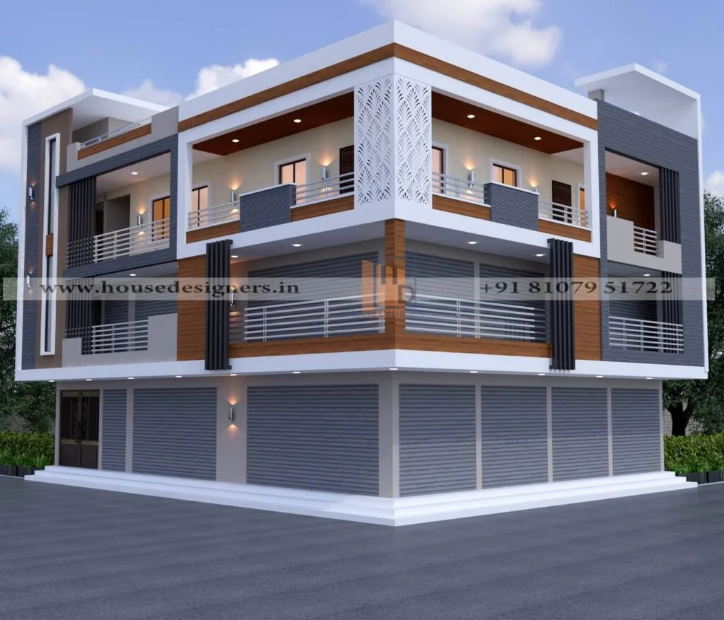 Semi Commercial Front Exterior Design