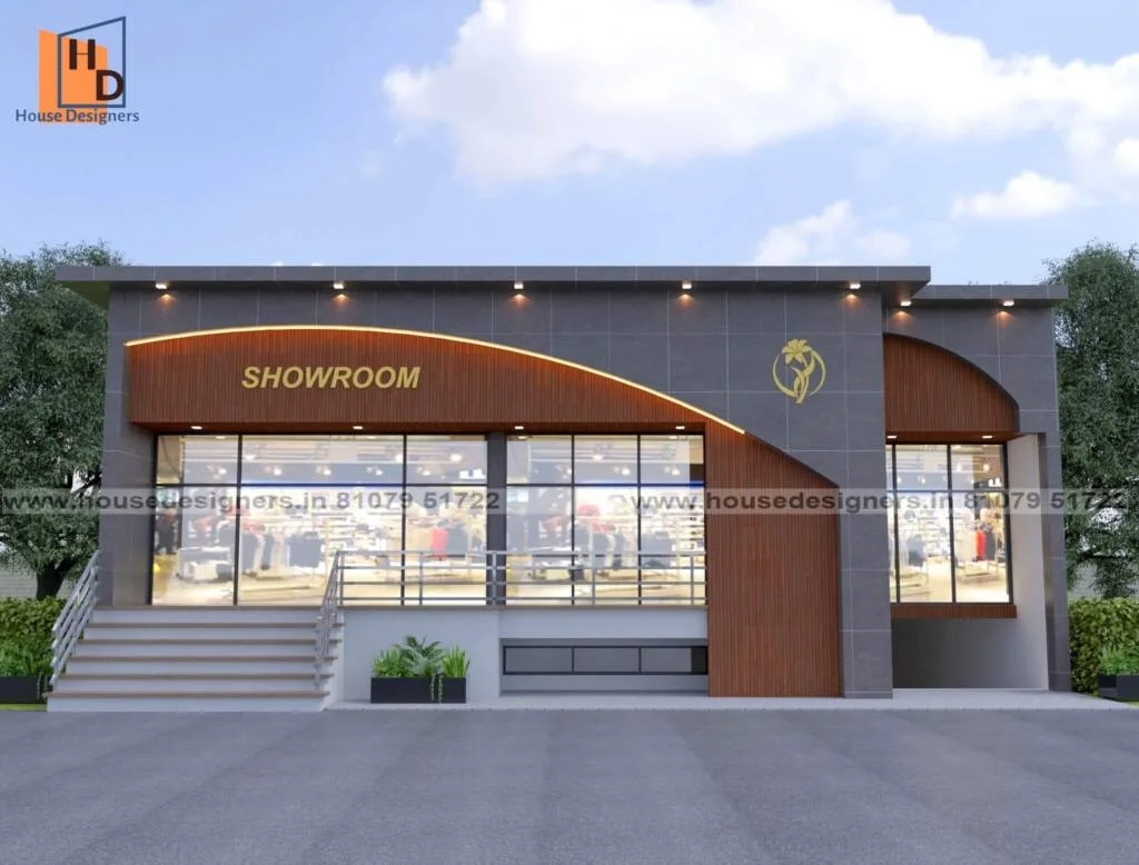 Showroom Elevation For Ground Floor