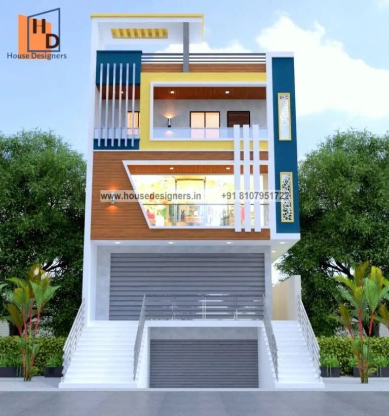 Simple Commercial Cum Residential Elevation