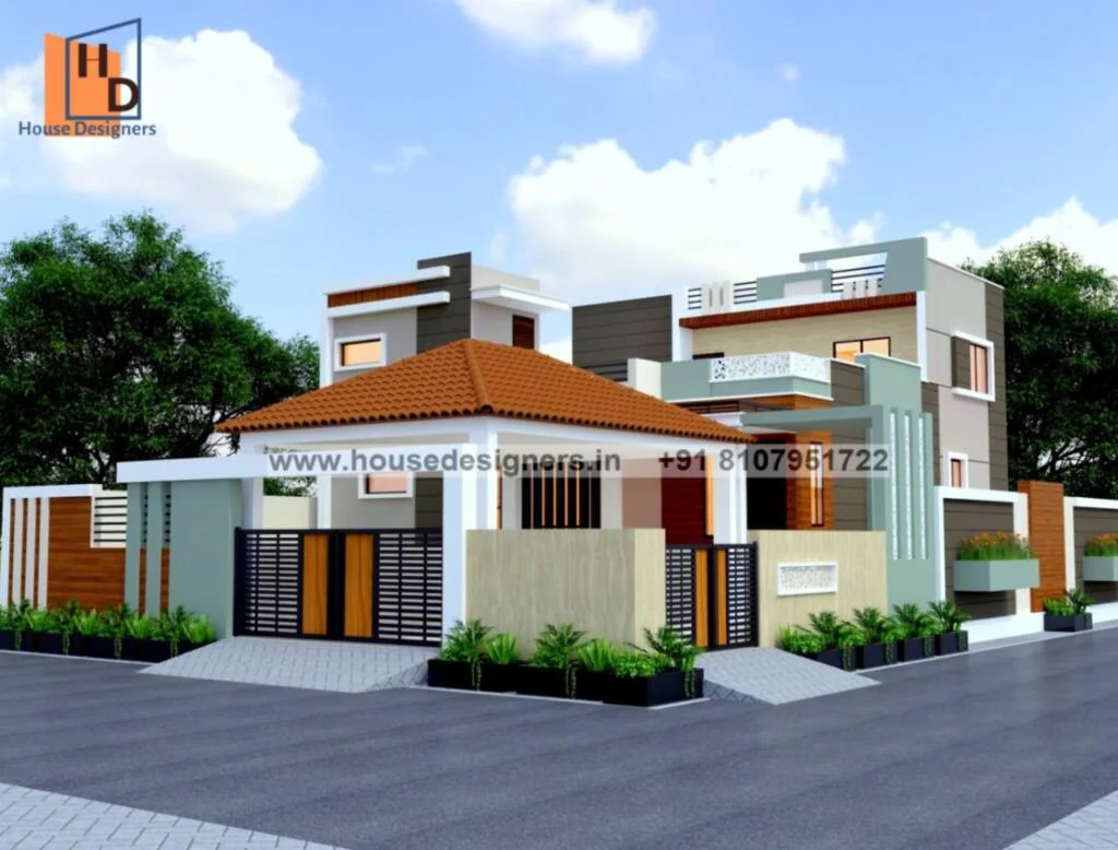 Two Floor 3d Home Elevation Design